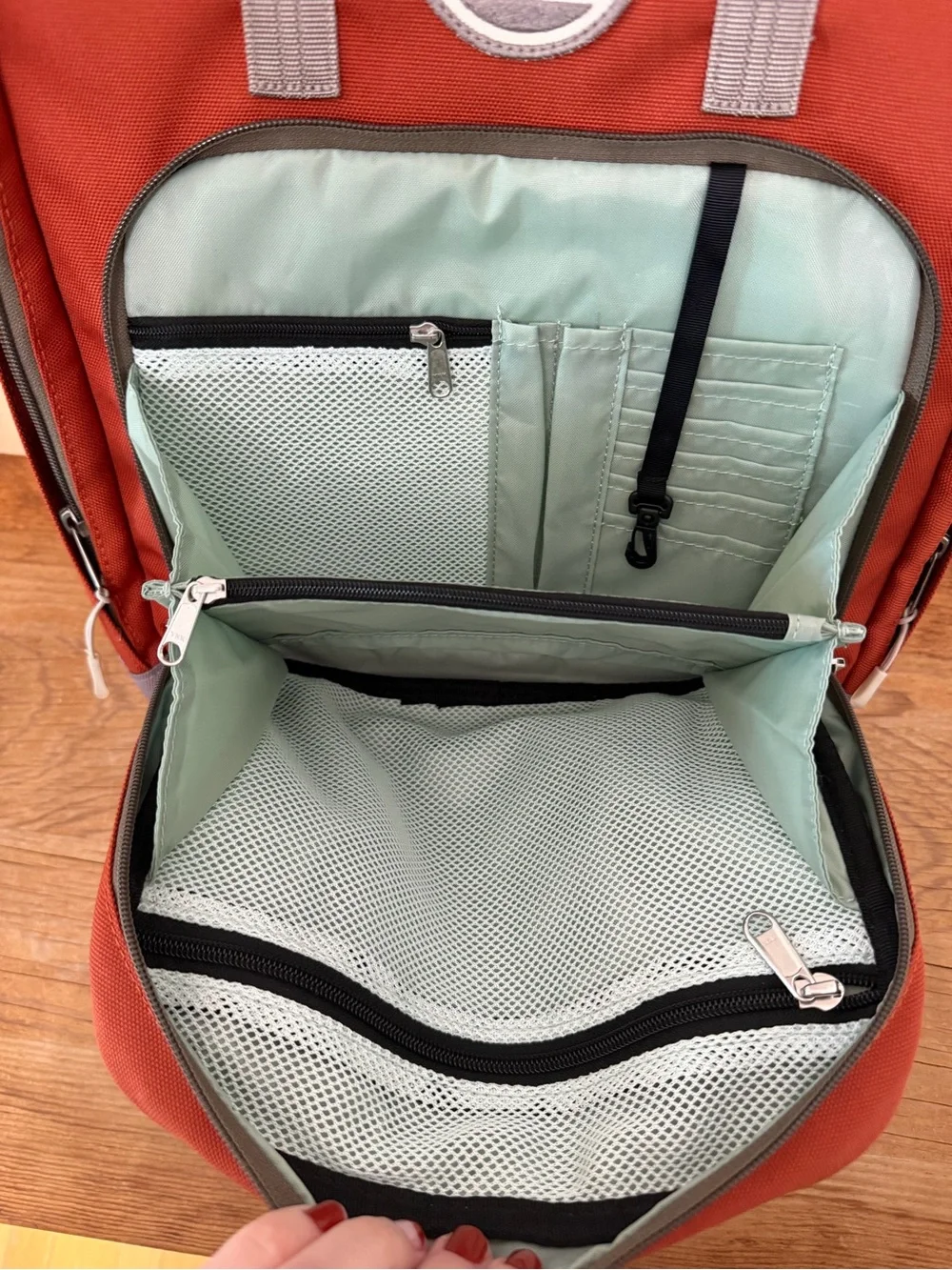 NWOT Tobiq Travel Backpack Rust Orange Red Full Size School Work Laptop Pack